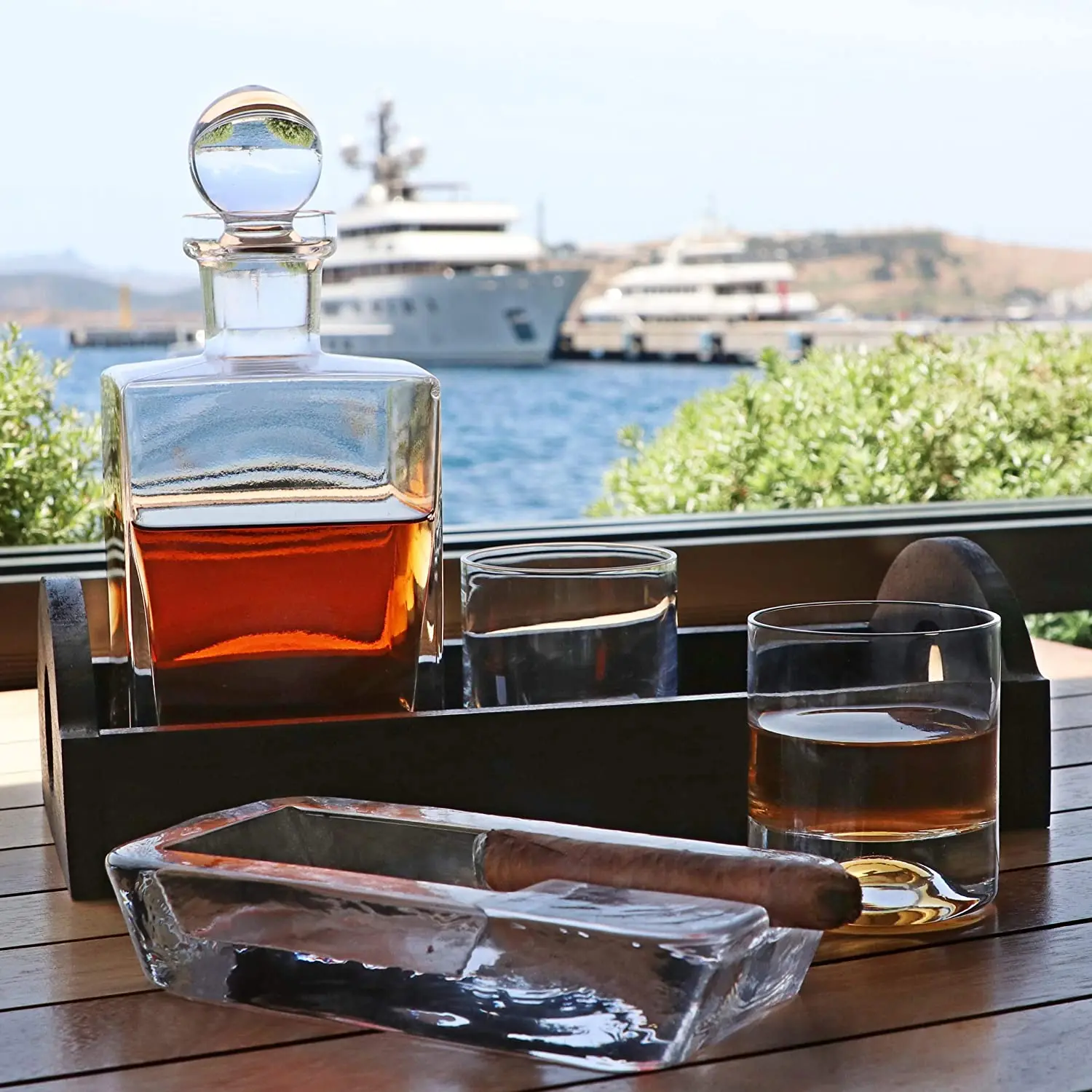 

12 Pieces Cigar Ashtray Handmade Highest Quality Crystal Glass Windproof Design and Heavyweight