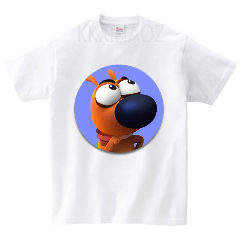 Модный летний костюм забавная футболка со щенком для мальчиков и девочек с