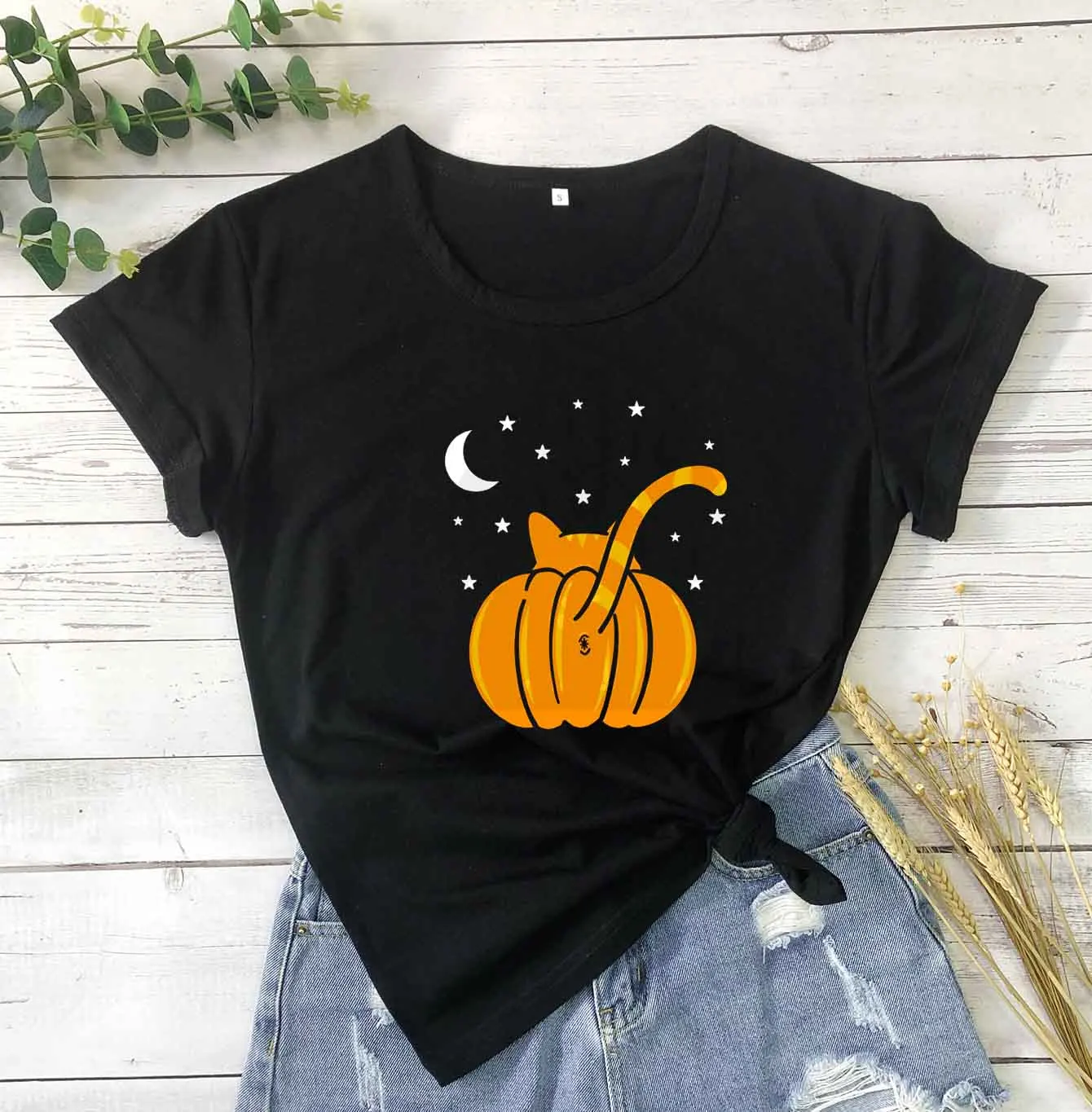 

Кот Тыква смешная графика Женская мода унисекс Милая Вечеринка уличный стиль брикет подарок кошка влюбленные футболки молодежные гранж То...