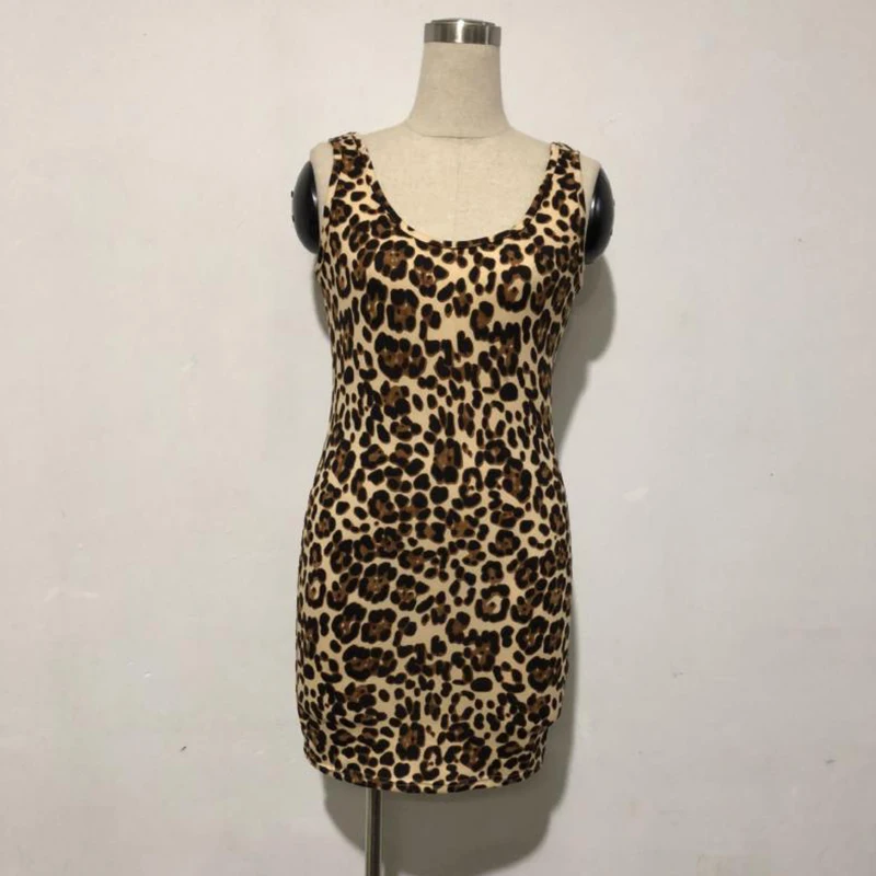 Женское мини-платье с леопардовым принтом облегающие элегантные вечерние платья