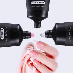 Mshare полигель наращивания ногтей 60 мл акрилатик наращивание ногтей Гвозди Акрил гель Акрил IC поли гель розовый белый прозрачный кристалл Акрил гель Советы повышение скольжения решения гель для наращивания ногте