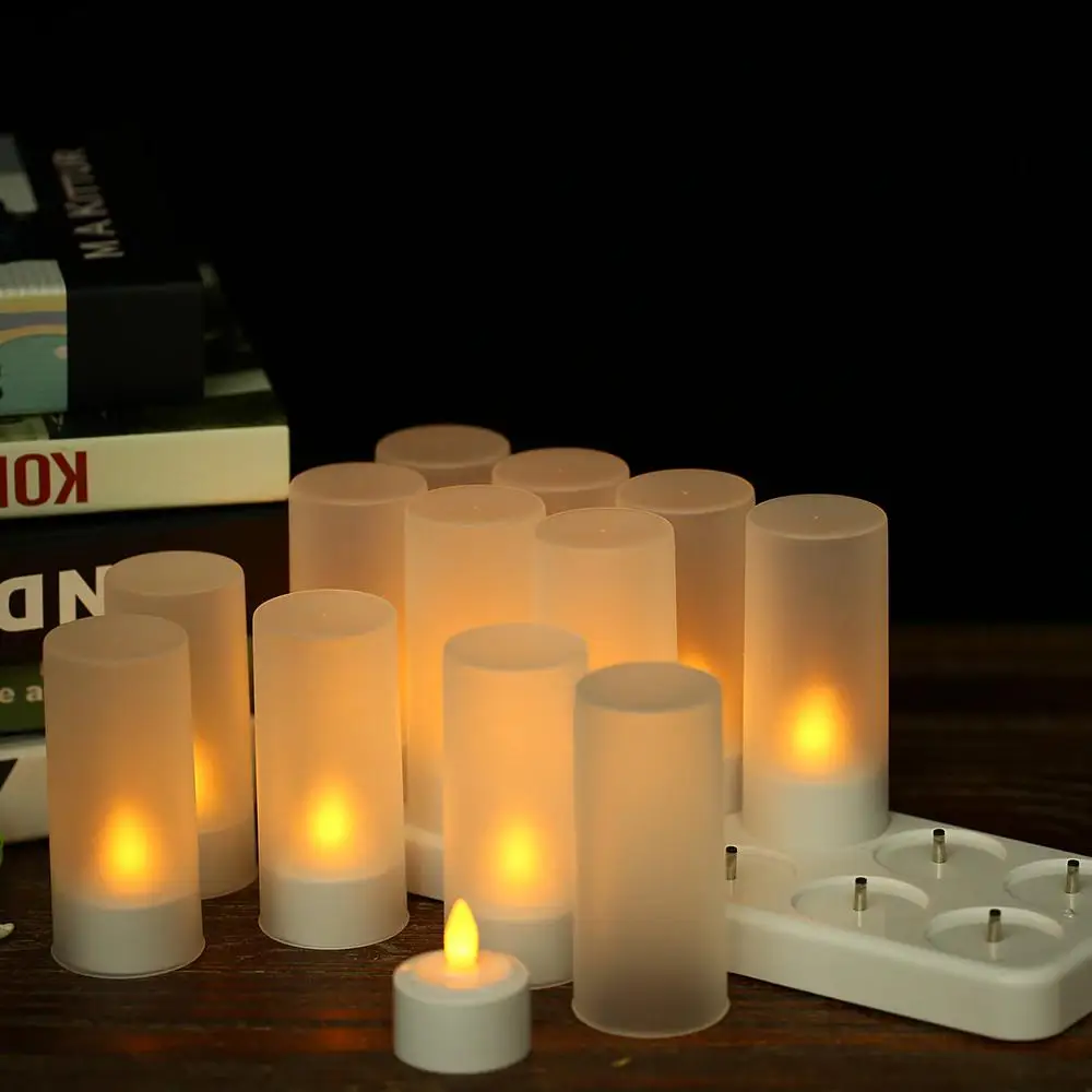Светодиодный свечи мерцающие светодиодный Свечи Фонари USB 5V Перезаряжаемые с