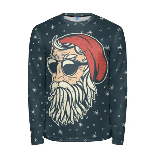 Мужской лонгслив 3D Санта хипстер для мужчин спорта и отдыха путешествий