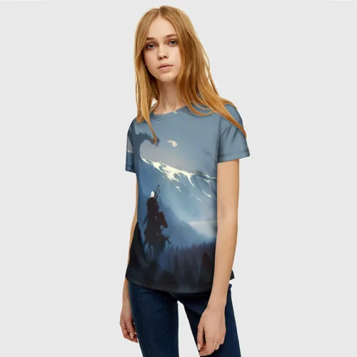 Женская футболка 3D ВЕДЬМАК