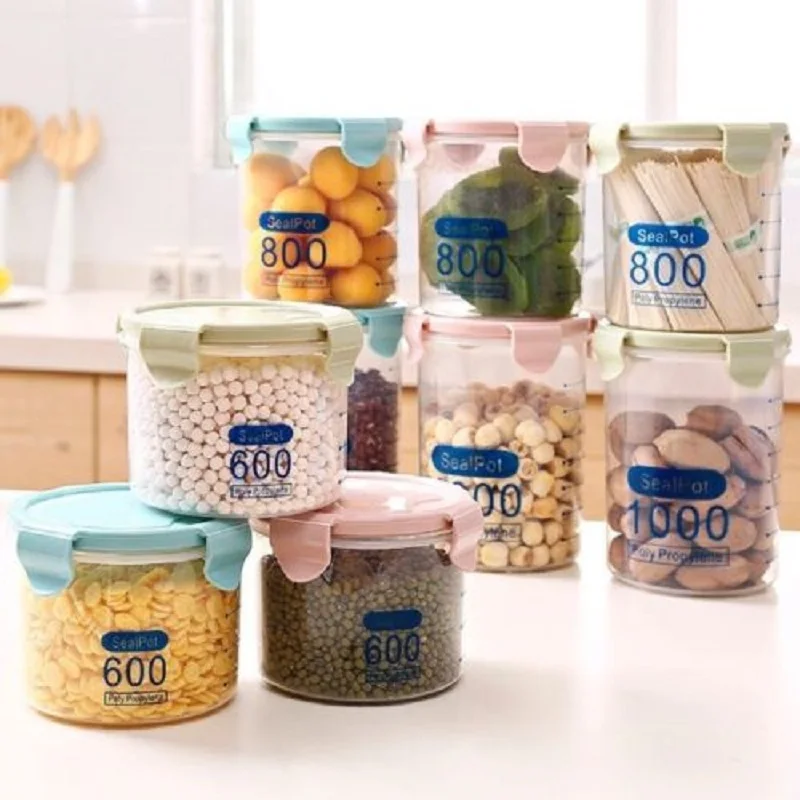 1 шт. пластиковые бутылки для хранения кухонных продуктов зерновых бобов рисовых