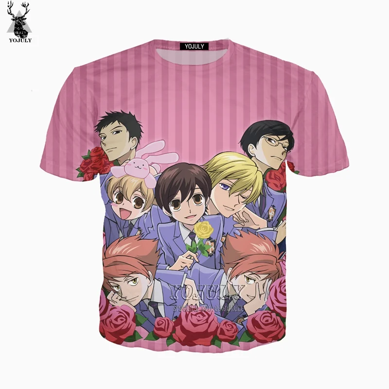 YOJULY 3D принт унисекс аниме Ouran старшеклассник клуб Повседневная Harajuku футболка с короткими рукавами хипстерская уличная одежда A737 - Цвет: 8