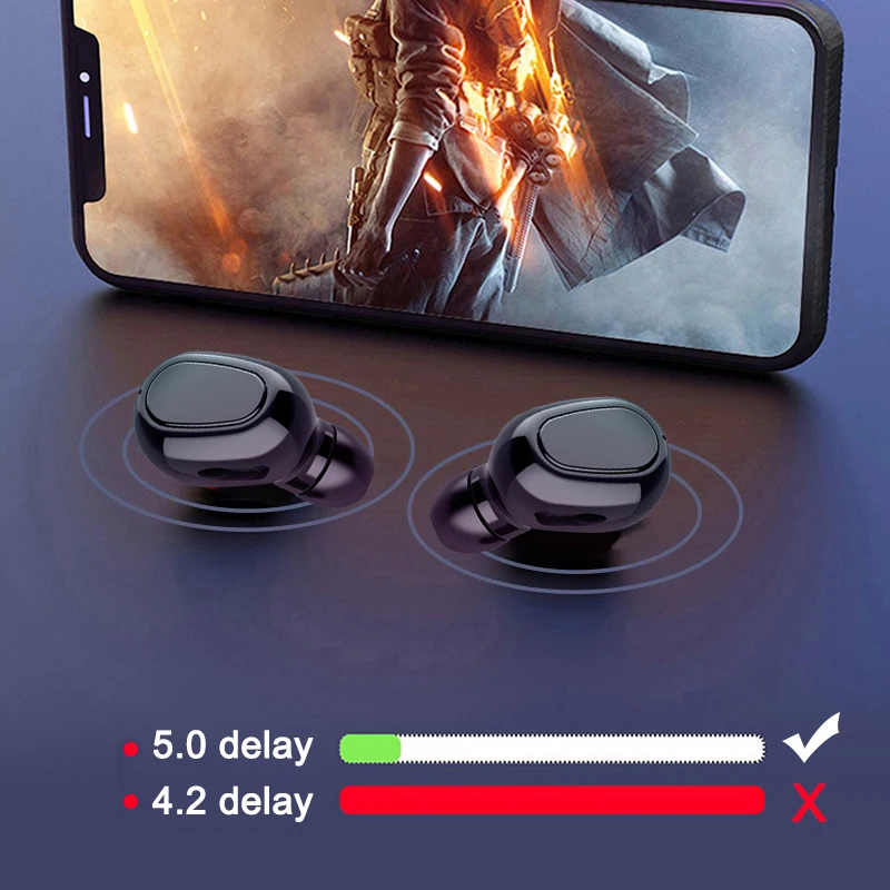 

TWS Wireless Earphones Bluetooth 5.0 Charging Box earloop Stereo Sports Waterproof Music Headsets With Mic For Smart phone