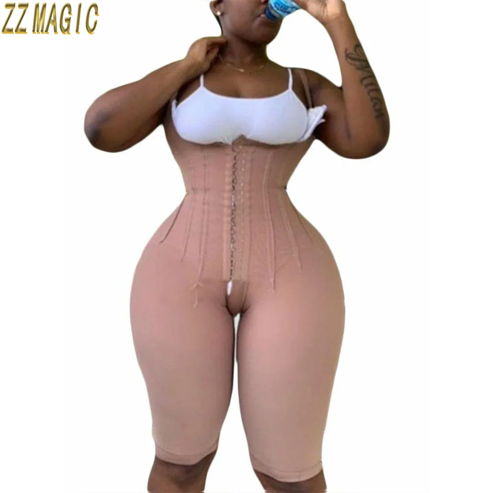 Fajas Colombianas Free Bust Knee Length Compression Garment With Thin Straps Eye Hook Skims Kim Kardashian