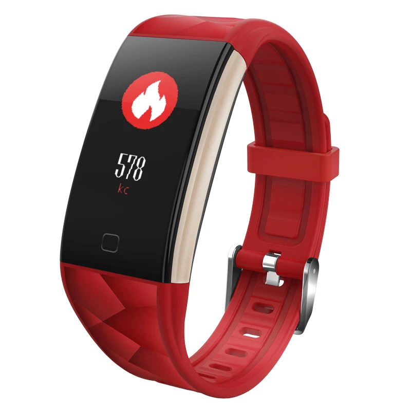 Red T20 смарт-браслет, шагомер, браслет, российские смарт-браслеты, кровяное давление, часы, пульсометр, тонометр, водонепроницаемый браслет - Цвет: Red