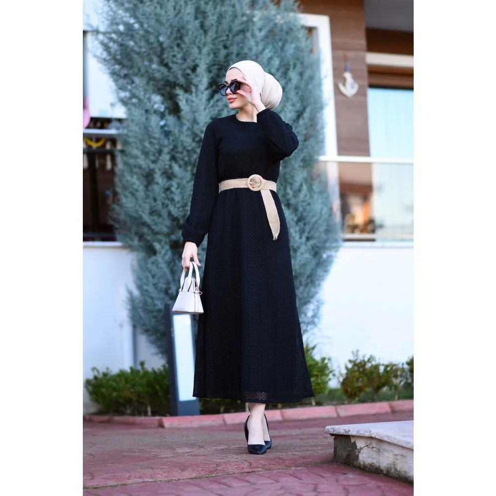 

Conservative Hijab Lady Mesh Dress Evening 2021 Clothing Muslim Modest Dress Islamic Women 'S Fashion