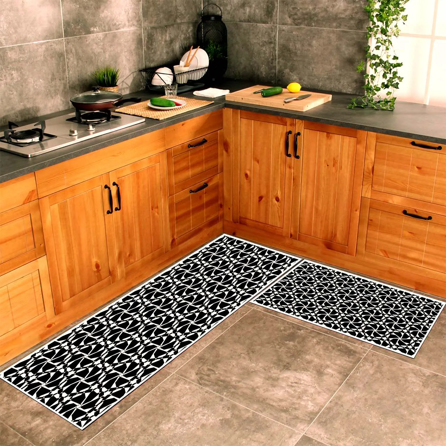 

Lines 9 Pattern Kitchen Carpet, Fan carpet anti-slip floor carpet, teenagers carpet area rugs