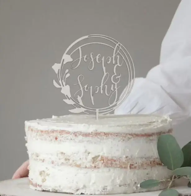 Цветочный Топпер для свадебного торта ботанический Свадебный круговой