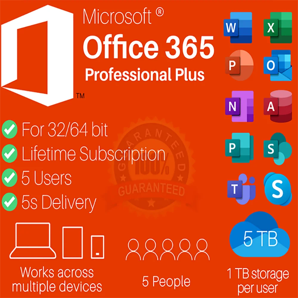 

Nw Mirft Office 365 account forever for 5 PC, tablets & phones 100% original 100% trusted seller