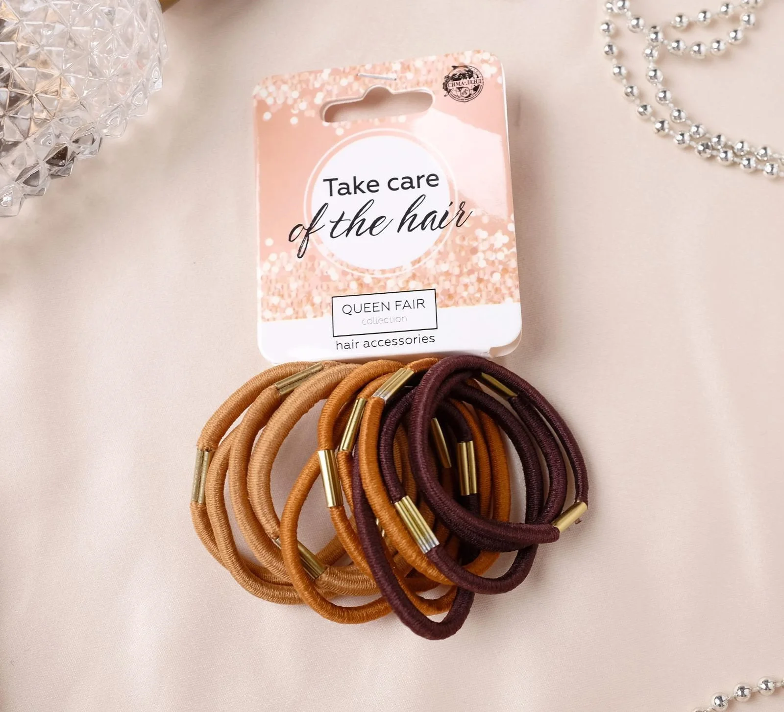 Резинки для волос &quotМокко&quot (набор 12 шт.) 4 см|Наборы ухода за - Цена: 70,00 руб.