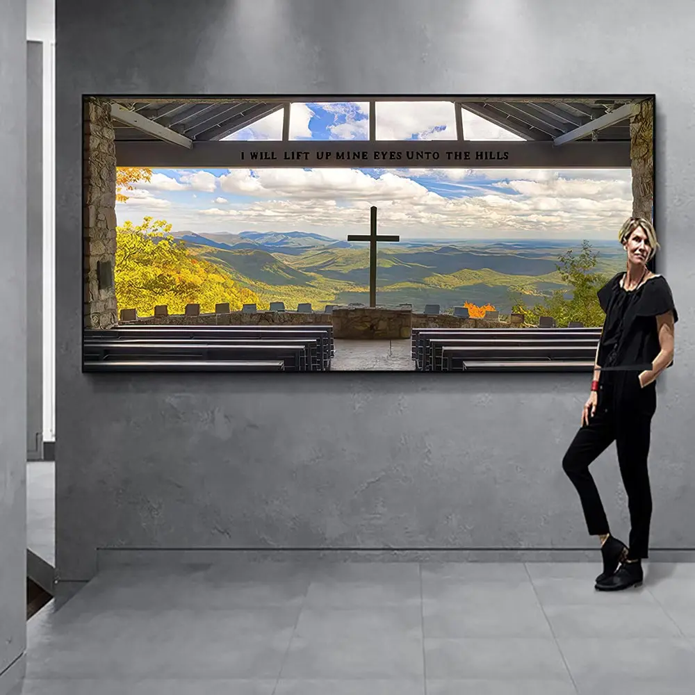 

Symmes Chapel Blue Ridge Mountains Canvas Painting Modern Prints And Posters Wall Art Pictures For Living Church Room Home Decor