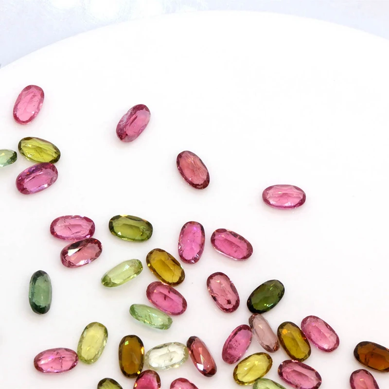 

Oval cut 3x5mm natural Color tourmaline rough gemstone prices per carat