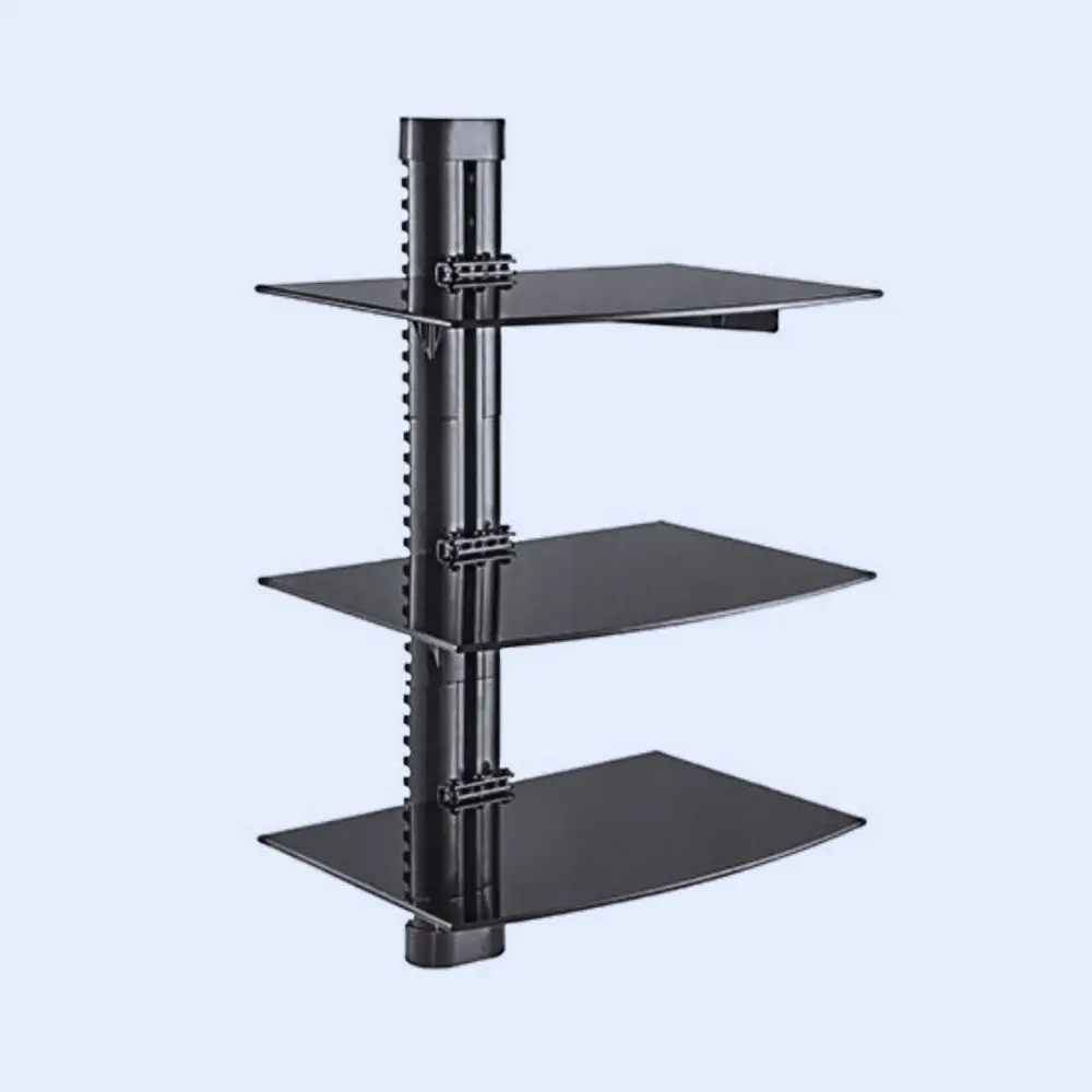 Настенная полка iTECHmount DVD-3 из закаленного стекла для внешних телевизионных