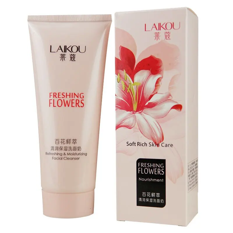 Пенка для умывания с цветочными экстрактами Laikou Freshing Flowers Facial Cleanser 100 ml - купить по