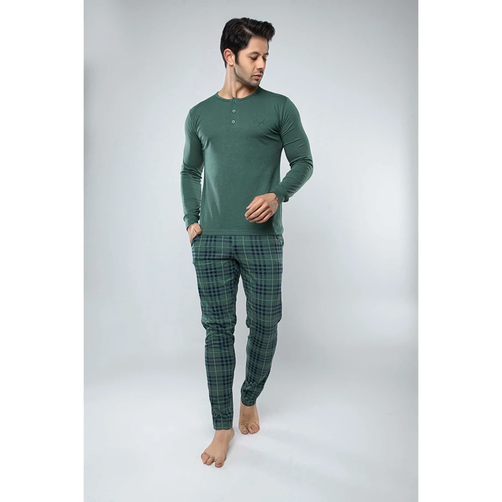 Men's Cotton Luxury Pajamas Tracksuit Set Homewear Comfortable Pajamas Free Shipping Clothing Textile Dowry Underwear Wıde
