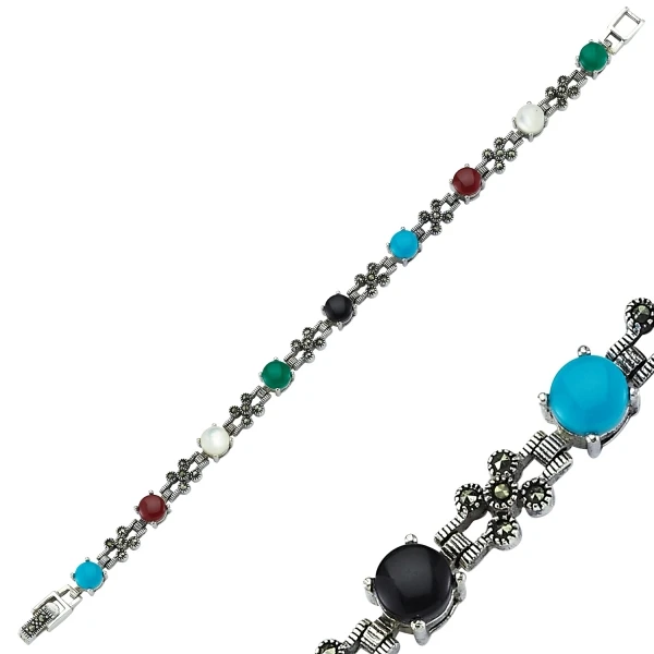 

Серебряный 925 пробы Браслет из марказита