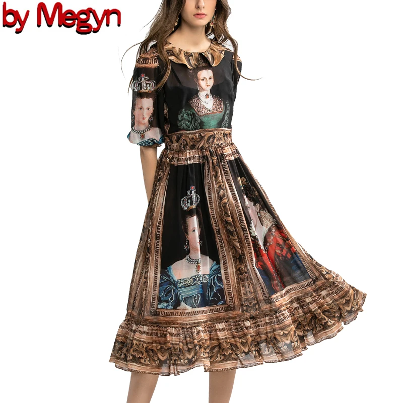 2020 Весна Лето Высокая мода платье Подиум вечерние Женское королева печать женское модное Новогоднее