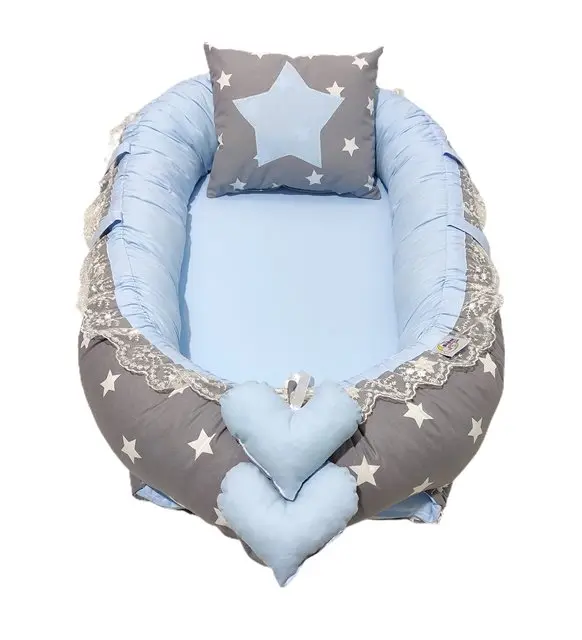 baby nest zigzag and star pattern comfortable bed safe for babynest babies
