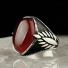 Мужское кольцо, серебряное турецкое ювелирное изделие ручной работы, агат, камень, все размеры, подарок для Него