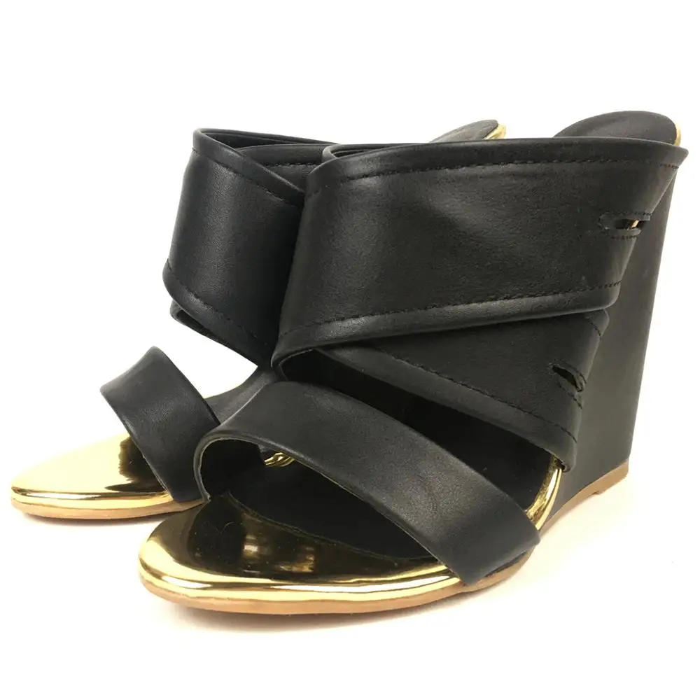 Сандалии женские на танкетке удобные босоножки без застежки Повседневная летняя