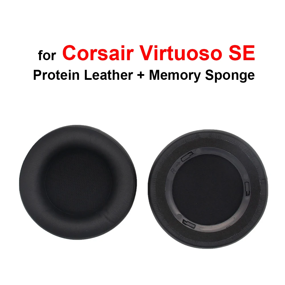 

Ear Pads Ear Cushions Replacement for Corsair Virtuoso SE Headphone Protein Leather and Memory Sponge Black