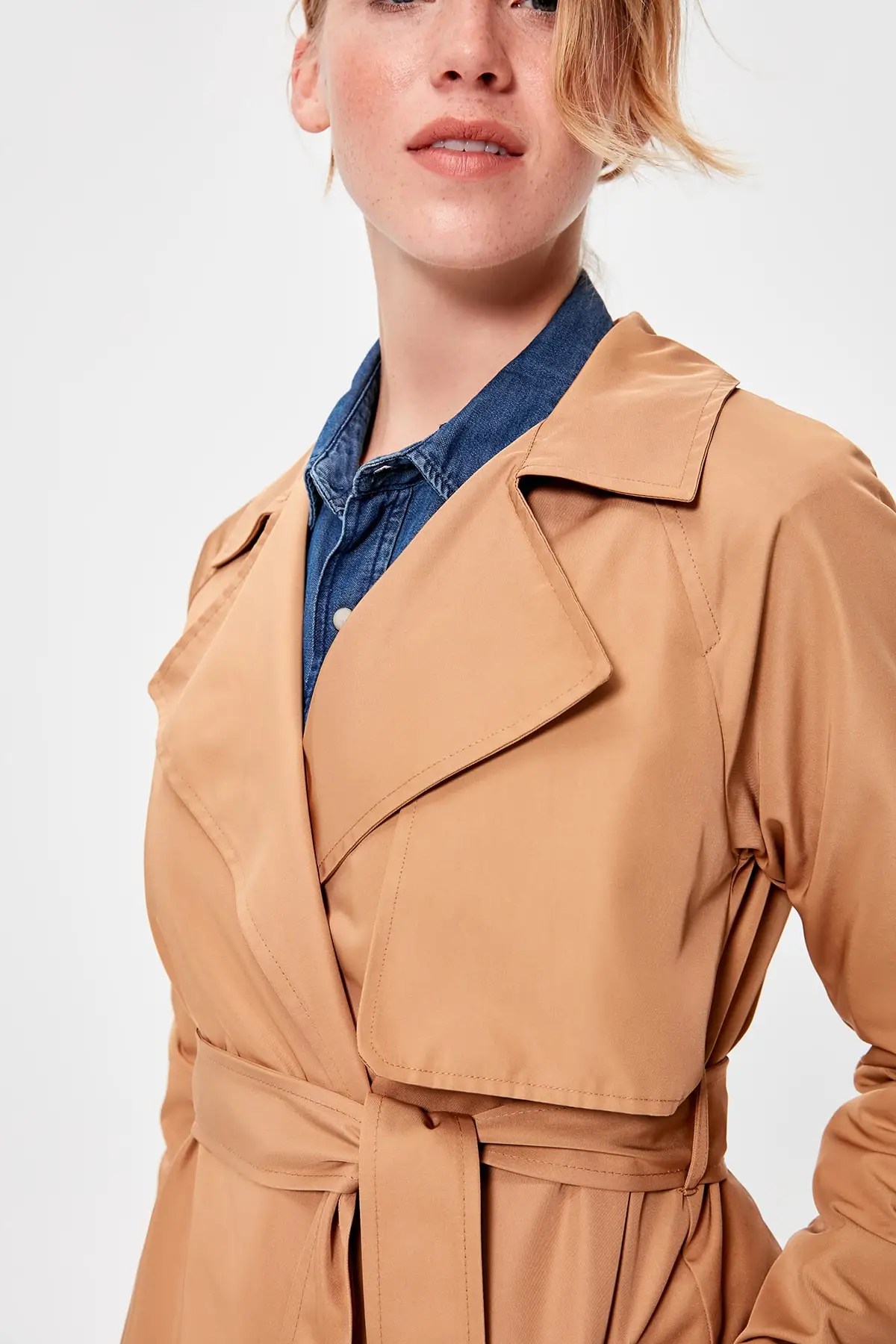 Trendyol Camel водонепроницаемый арочный Тренч TWOAW20TR0014