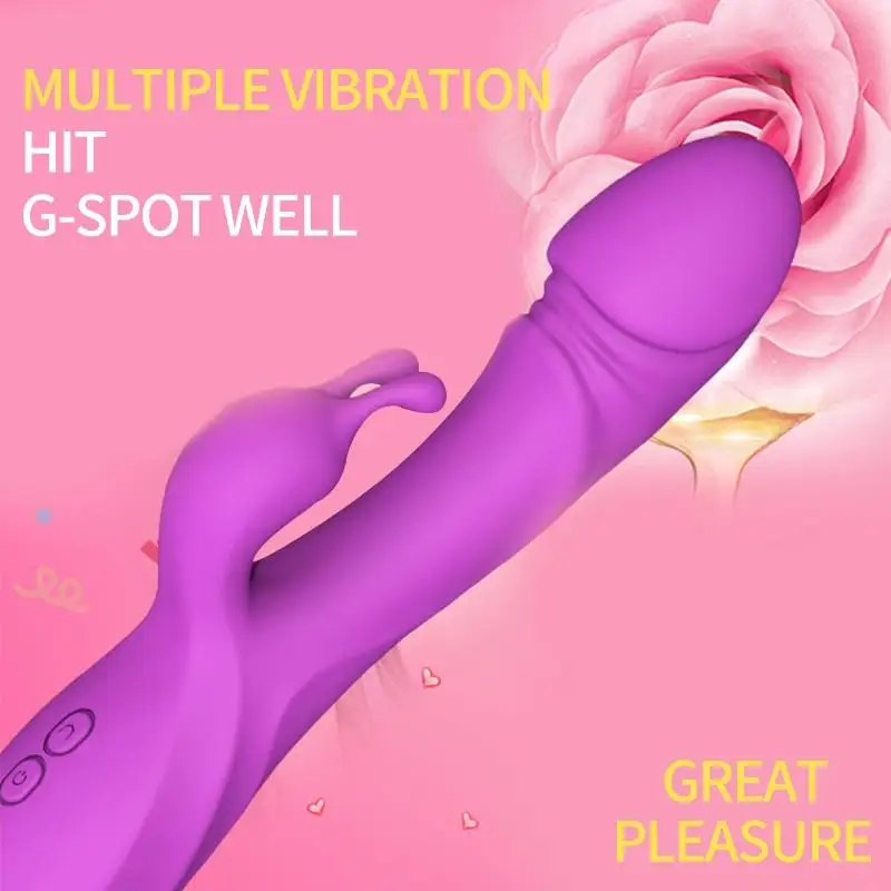 Двойной вибратор Кролик для точки G женщин страпон мастурбация Стимулятор