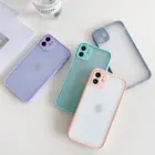 Чехол для iPhone 11, 12, 12 pro, 13, 13 pro матовый прозрачныйфиолетовыймятныйчерныйсинийрозовыйкрасныйзеленый