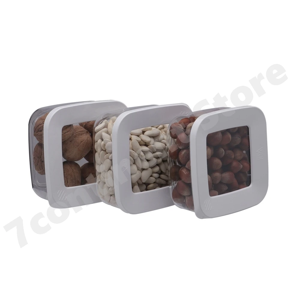 

Plastic Transparent Sealed Boxes Square Storage Container Organizer Home Kitchen Refrigerator Grain Nuts Tea Candy Box