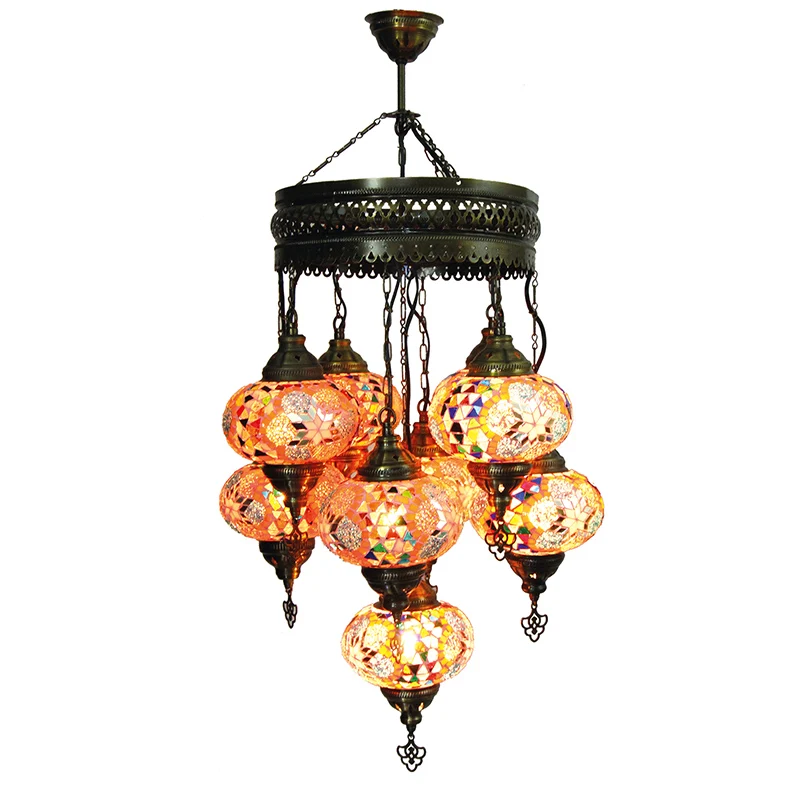 

Turkish Chandeliers, Unique lampi, Turkish Lighting 7 Globe Amazing pendant Lamp, Nostalgia Home Decoration, Chandeliers
