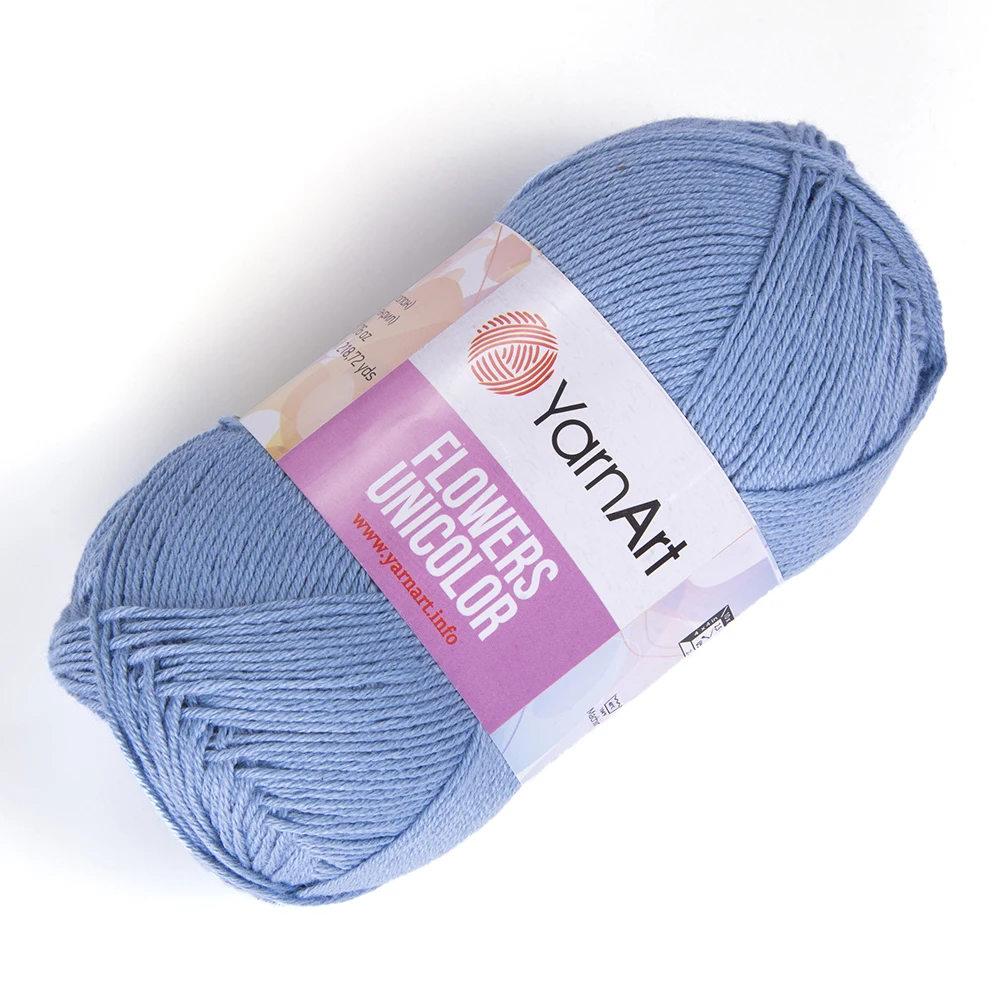 Yarn yarnart flowers unicolor 55% cotton 45% polyacryl in the motor 200 m 50 gr./price for 5 coils |