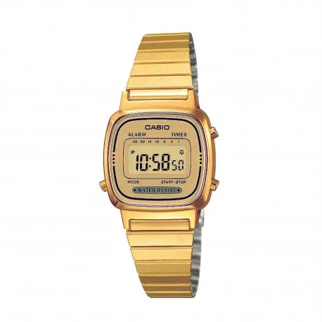Casio Часы женские LA670WGA-9DF из нержавеющей стали PVD золотые винтажные | Наручные часы