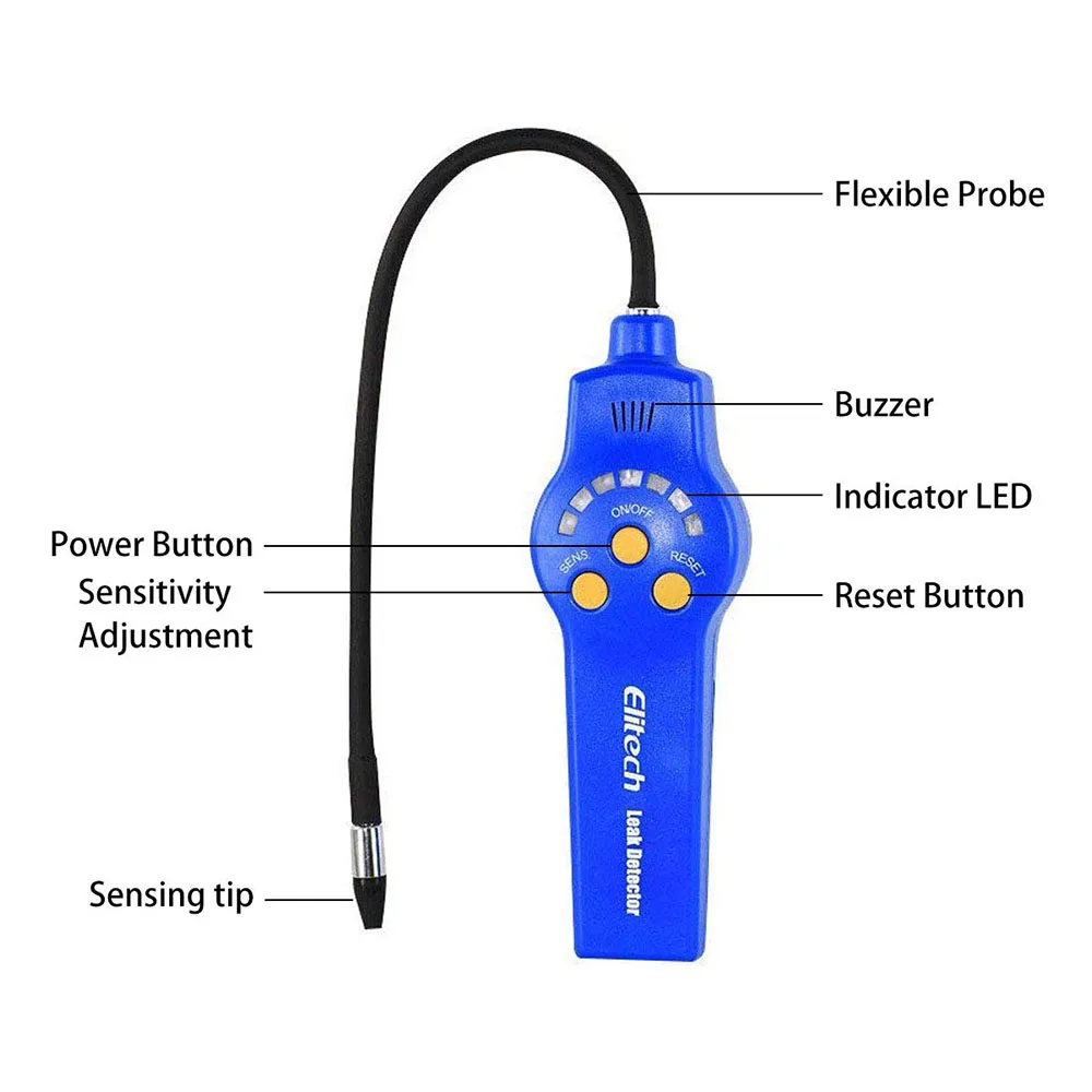 Детектор утечки хладагента Elitech HLD 200 + портативный детектор газа галогенный