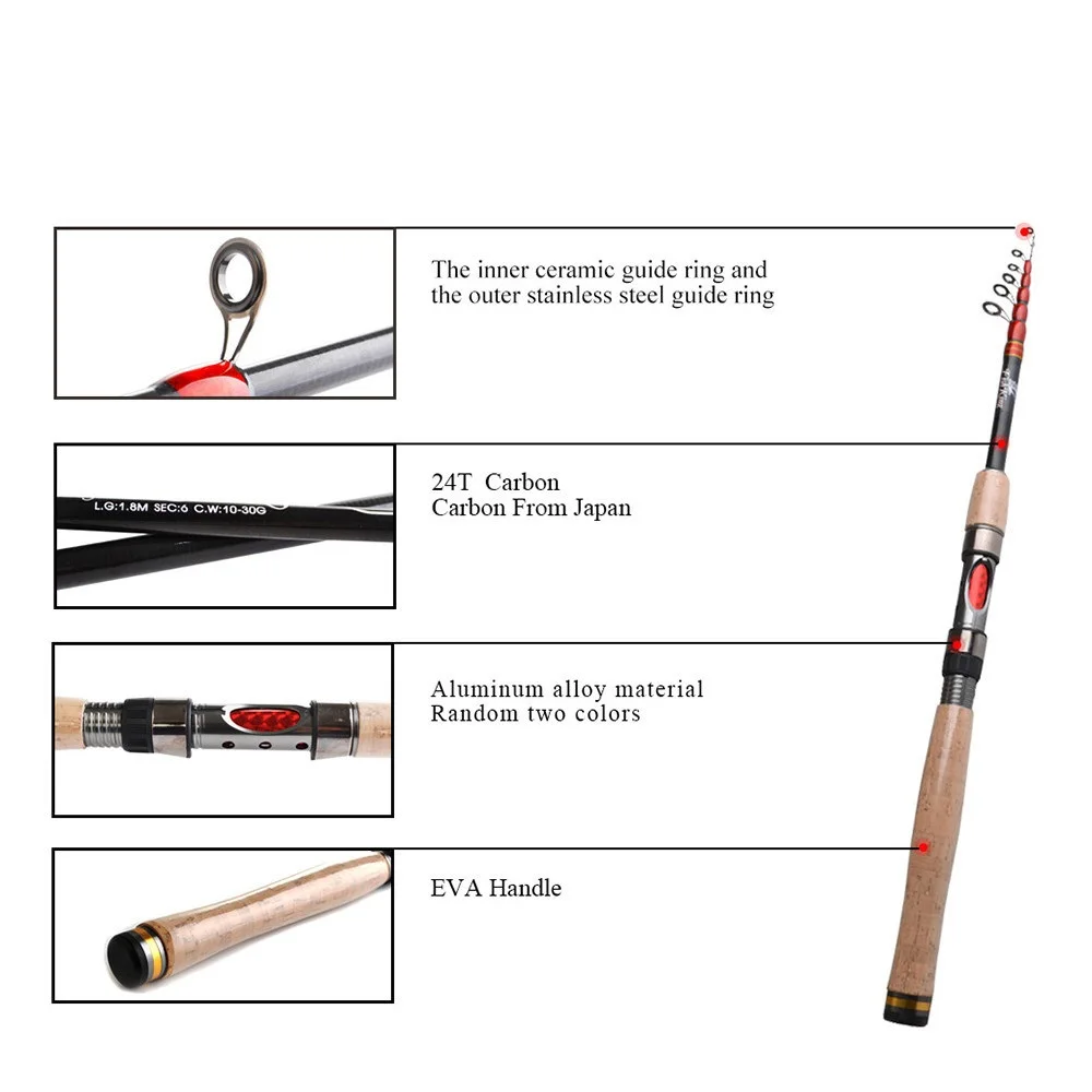 

High Carbon Fishing Rod Lure Spinning Feeder Tackle Carp Striped Bass Telescopic Fly Rods Fishing Rod equipment Tackle Holders