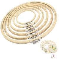 cross stitch hoop sets embroidery frame hoop ring adjustable sewing tools bamboo circle embroidery hoop set 3 inch 10 inch 6pcs