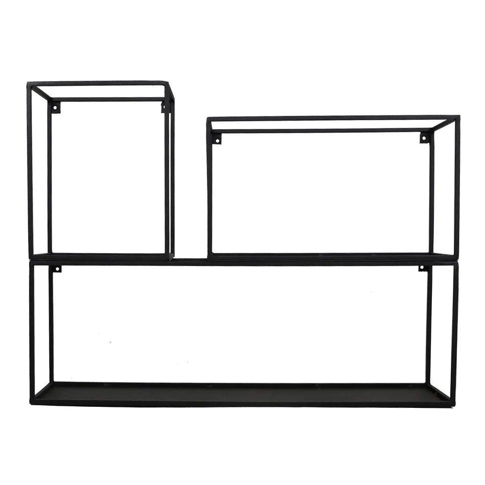 Metal Wall Rack İskandinav Model 3 'lü Set Decorative Bookcase Frame Bookshelf Model WD12