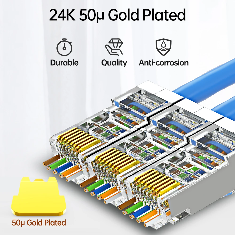 Проходят через STP RJ45 разъемы AMPCOM CAT6 CAT5E экранированный 3/50μ Позолоченные 8P8C