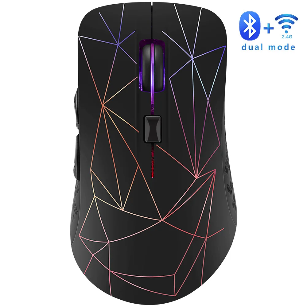 white gaming mouse wireless M424 Flash Rechargeable and Silent Bluetooth Dual Mode 4.0+ 2.4g RGB Wireless Mouse best gaming mouse for large hands