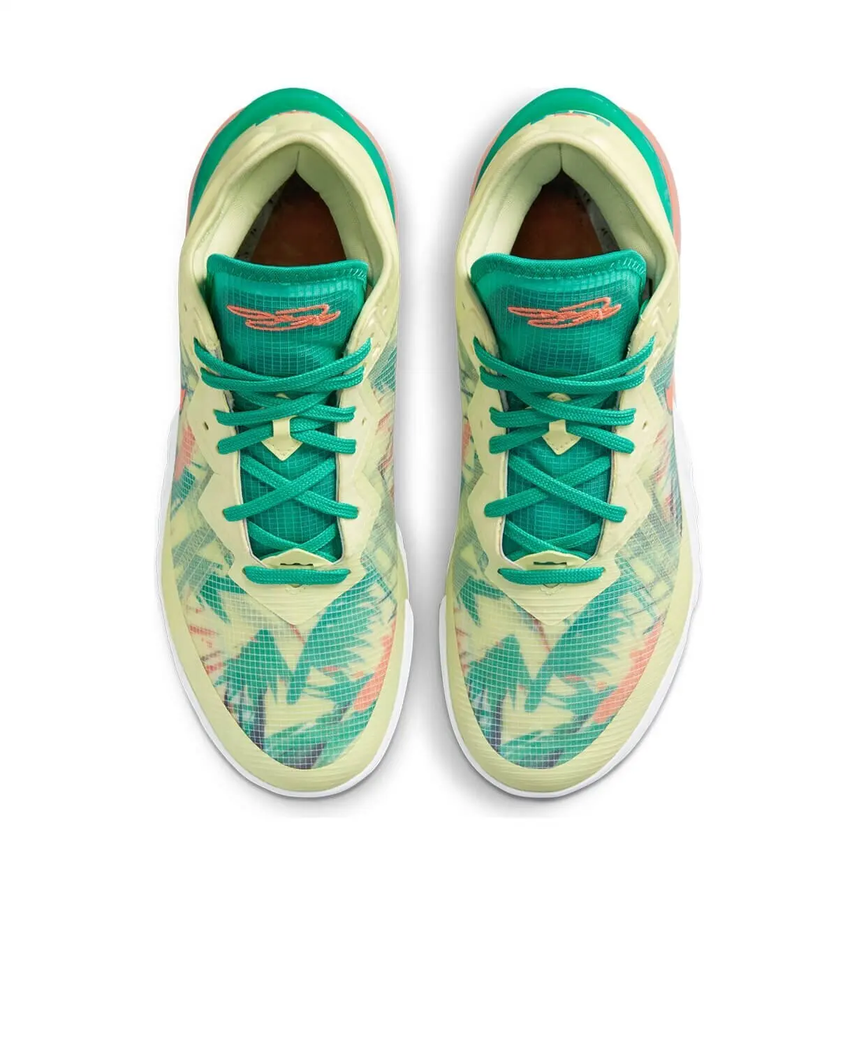 Оригинальные низкие мужские баскетбольные туфли Nike LeBron XX желтого/зеленого цвета