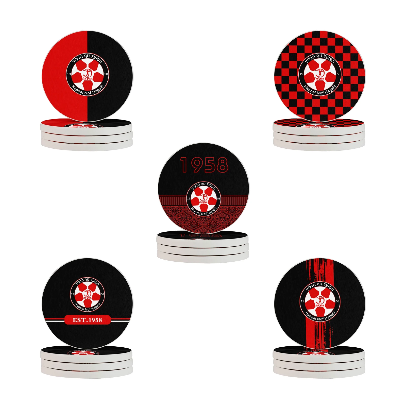 

Подставка под напитки Hapoel Nof Hagalil Fc для защиты стола, круглые подставки под чашки, коврик для дома и кухни