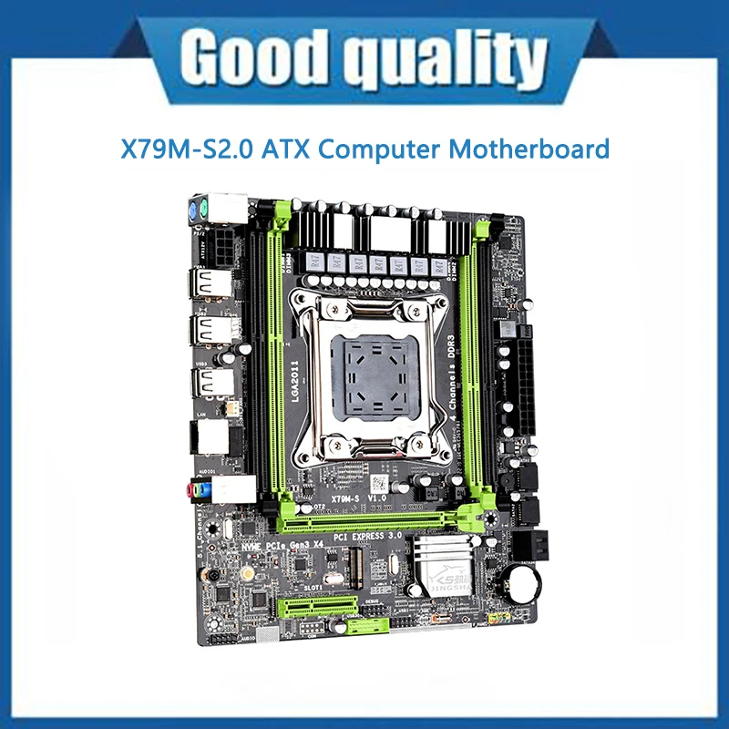 

X79M-S2.0 ATX Computer Motherboard DDR3 Memory Slots SATA2.0 M.2 PCI-E 4X Gigabit Adaptive Network Card USB2.0