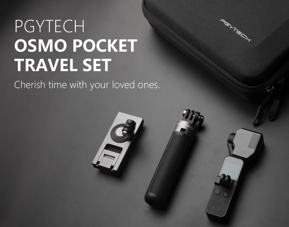PGYTECH OSMO Карманный дорожный 5 шт. набор чехол для переноски мини штатив защита Подвески Дата Порт крепление Экшн камера ремень держатель