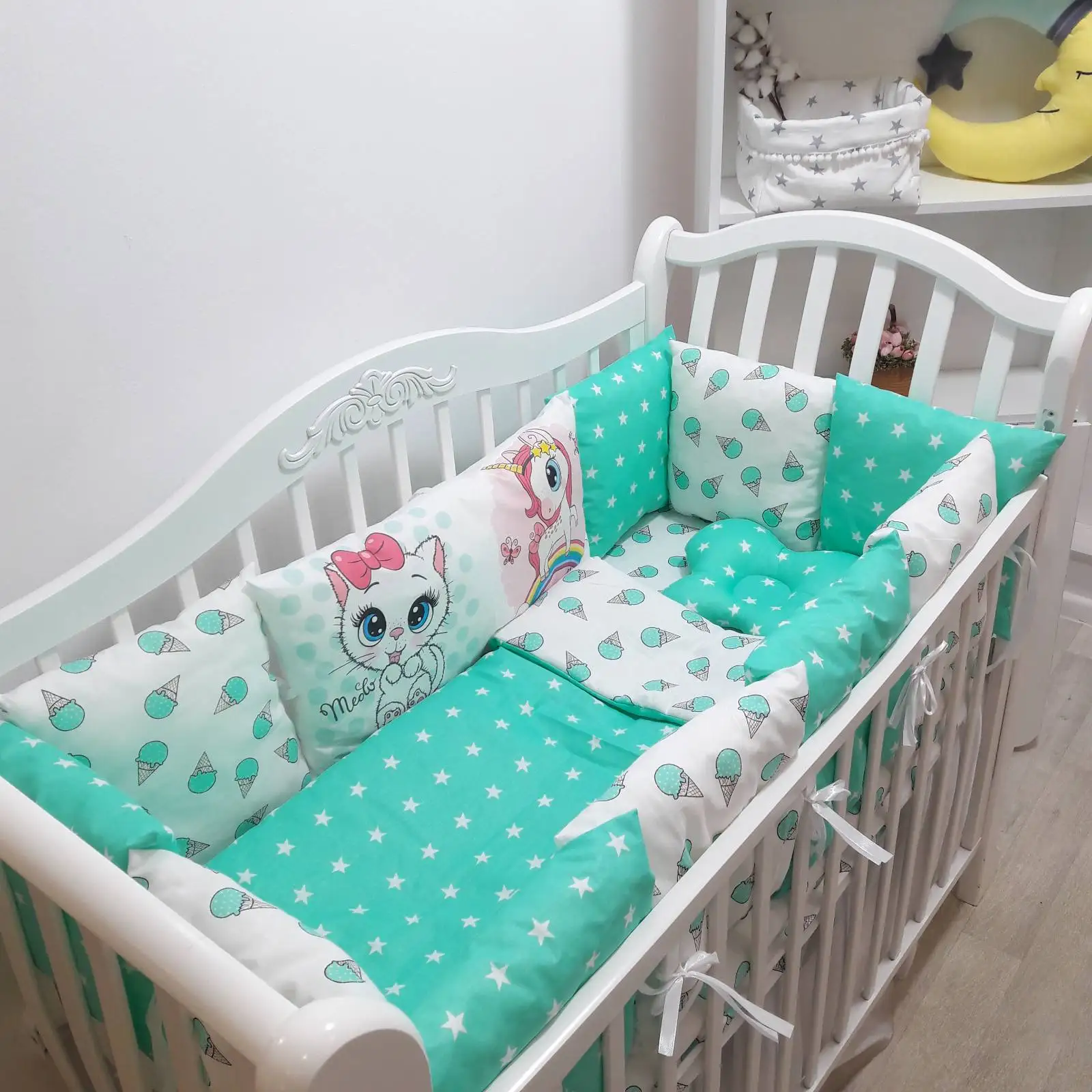 Set in a baby bed sides bumpers in the cribs Bed linen  in a crib for newborns cradles Mamdis