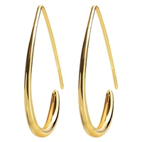 teardrop hoop earrings fashion jewelry 2022 for women wedding accessories simple design brass gold plated hook earrings