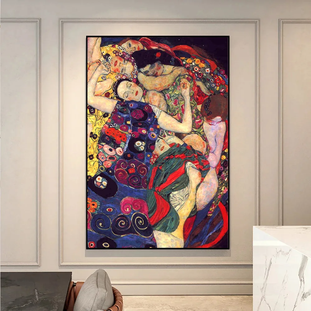 

Famous Gustav Klimt Girl Canvas Painting Retro Abstract Poster And Print Portrait Picture For Living Room Wall Art Home Decor