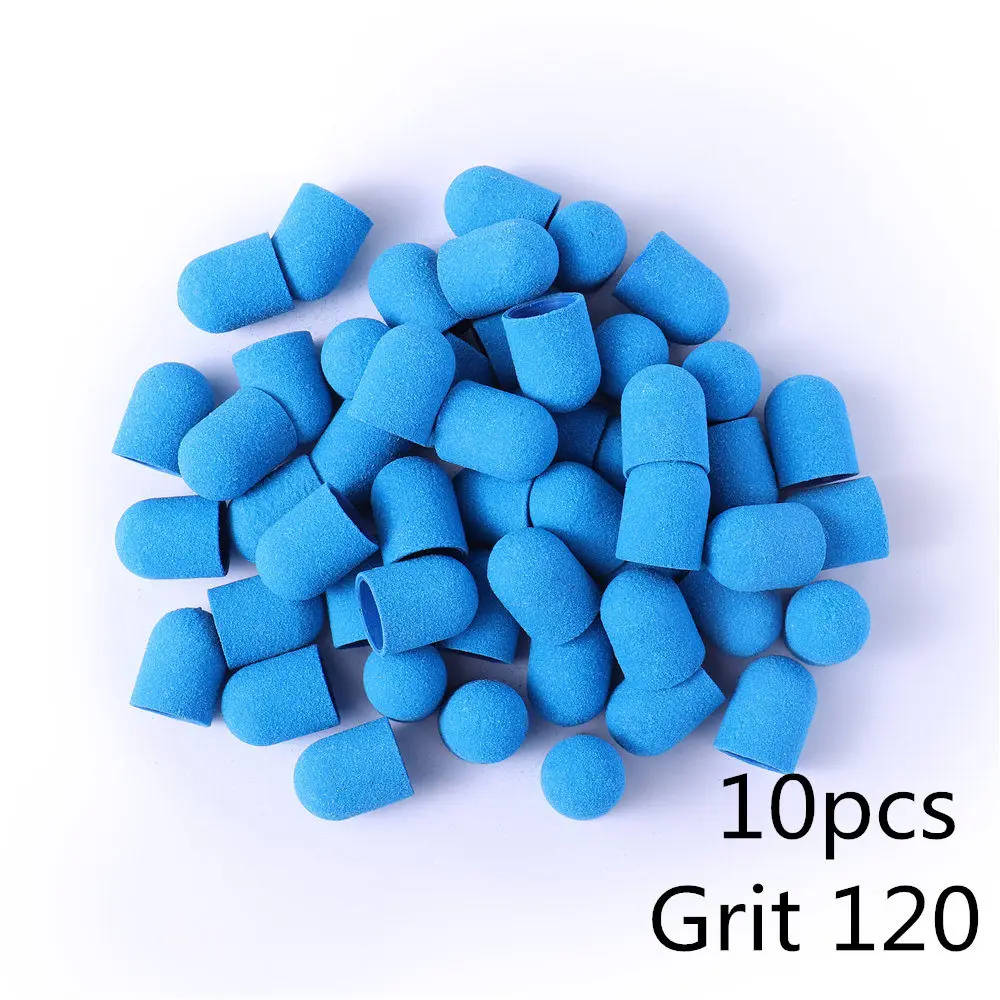 10pcs BNG 10/20 штук 13*19 шлифовальный блок Кепки для профессионального педикюра, инструмент для ухода за ногами фиолетового и зеленого цветов, шлифовальной ленты, Электрический Фрезер для ногтей искусство 80/120/180 - Цвет: 10pcs